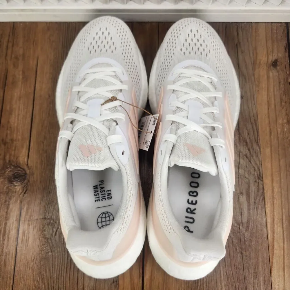 Adidas Pureboost 23 IF2392 Womens 9.5 White Pink Athletic Running Sneakers Shoes